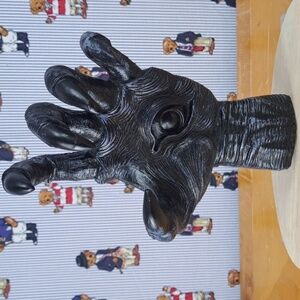 Witch Demon, seeing eyeball black, detailed hand wall mount art sculpture hand